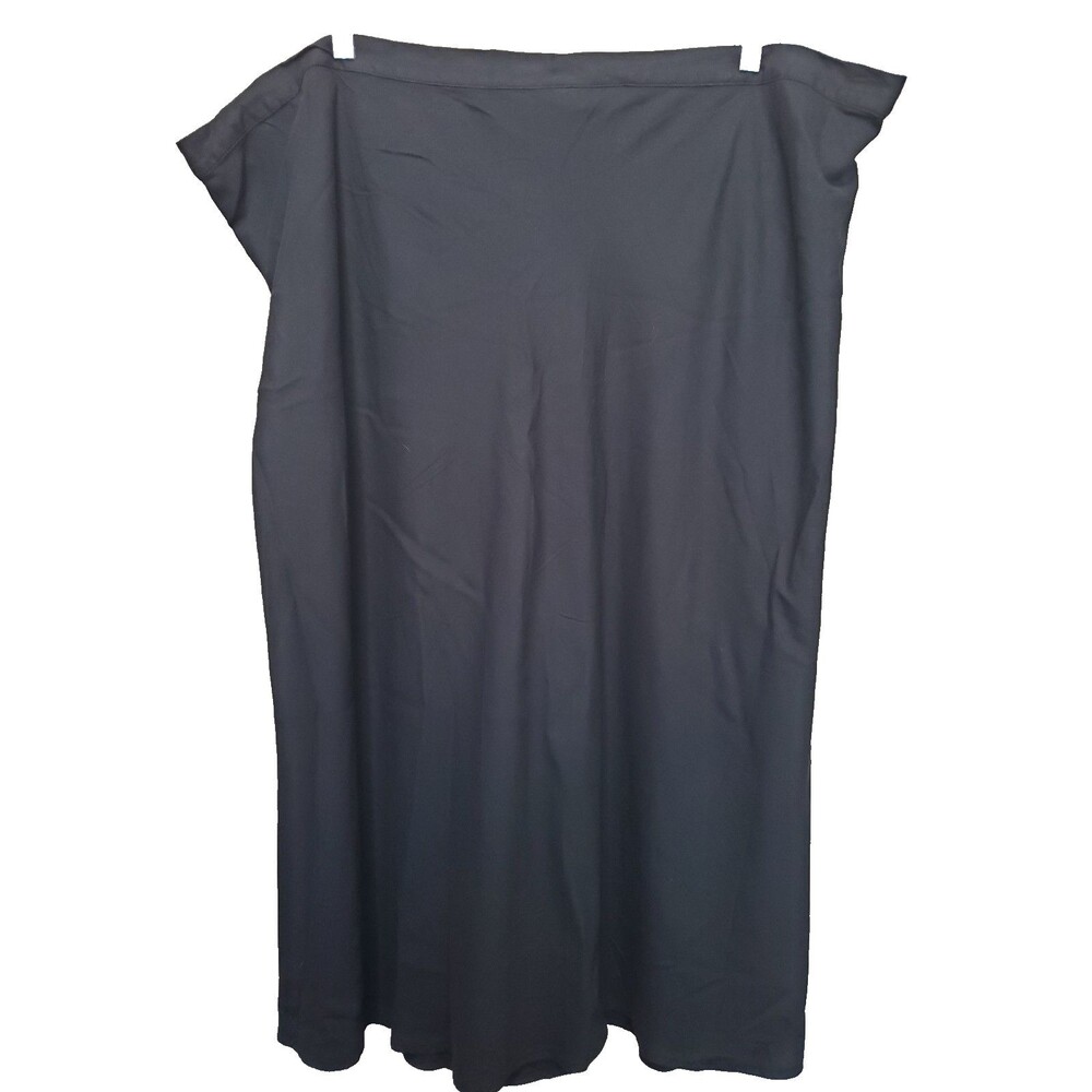 Old Navy Black Rayon High-Waisted Crepe Elastic Waist Midi Skirt Size 4X NWT